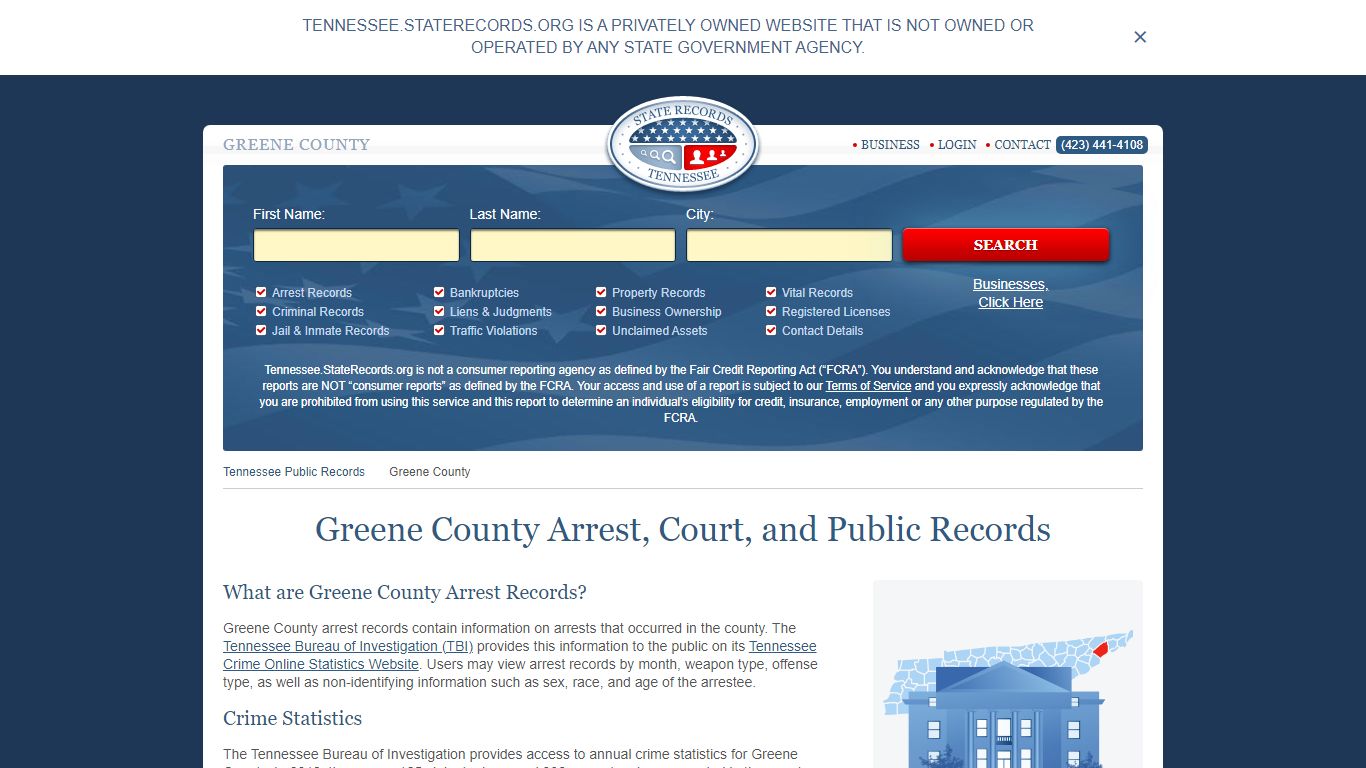 Greene County Arrest, Court, and Public Records